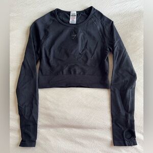 Gymshark Women’s Flex Sports Black Long Sleeve Crop Top